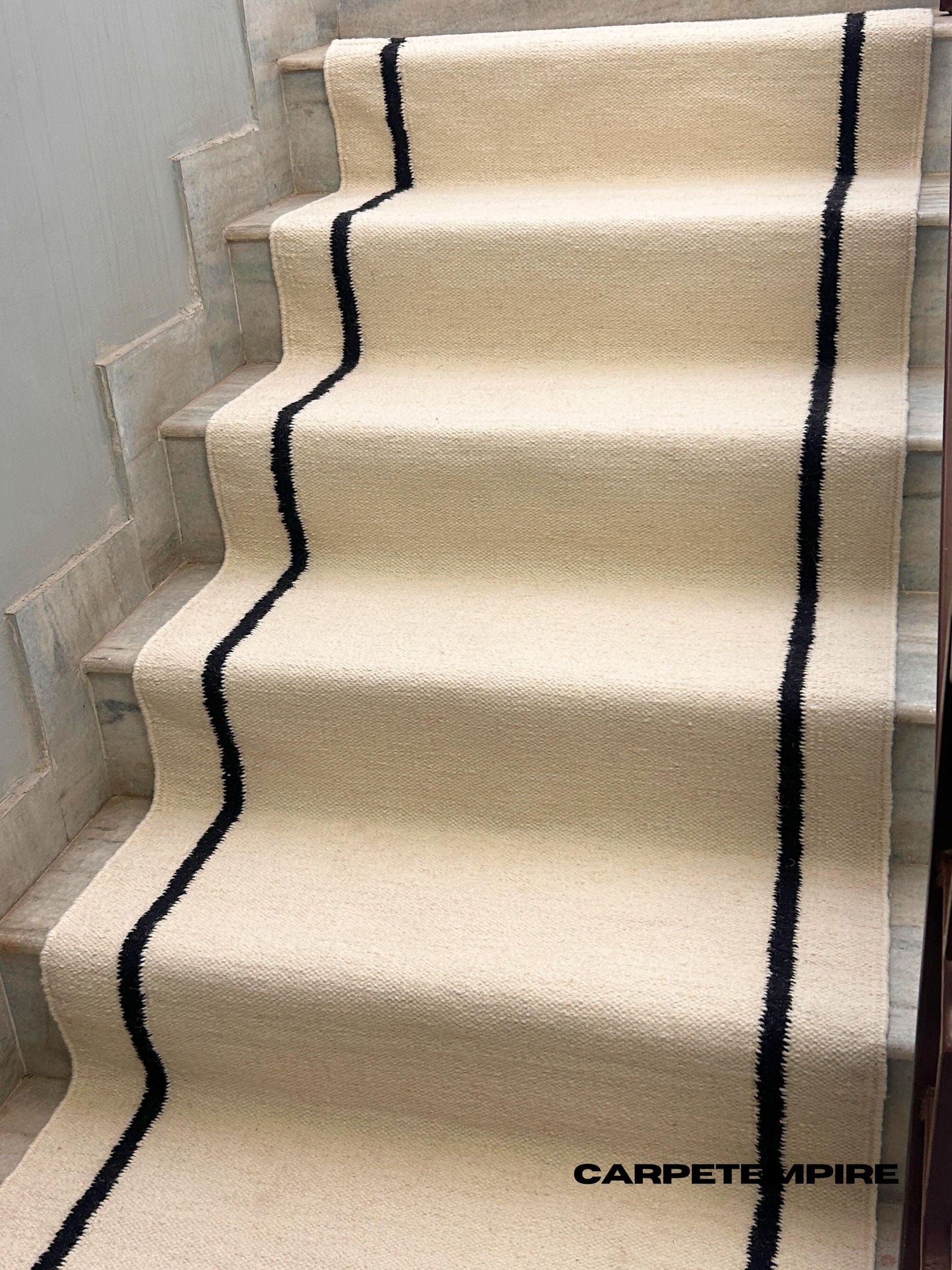 Runner Solid Design White Wool Runner: 100% Soft Natural Wool - Minimalist Solid Design ...