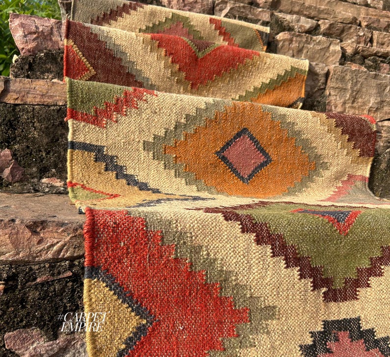 Crafted from high-quality materials, this stair runner is not only a visual delight but also durable and long-lasting. The handwoven construction ensures each piece is unique,