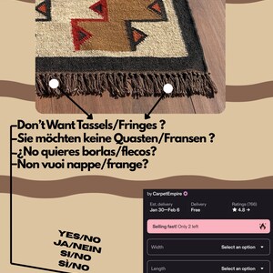 Southwestern Rug: Handmade Kilim Moroccan Wool Jute Area Rug - Mustard Vintage Flatweave Indian Dhurrie image 5