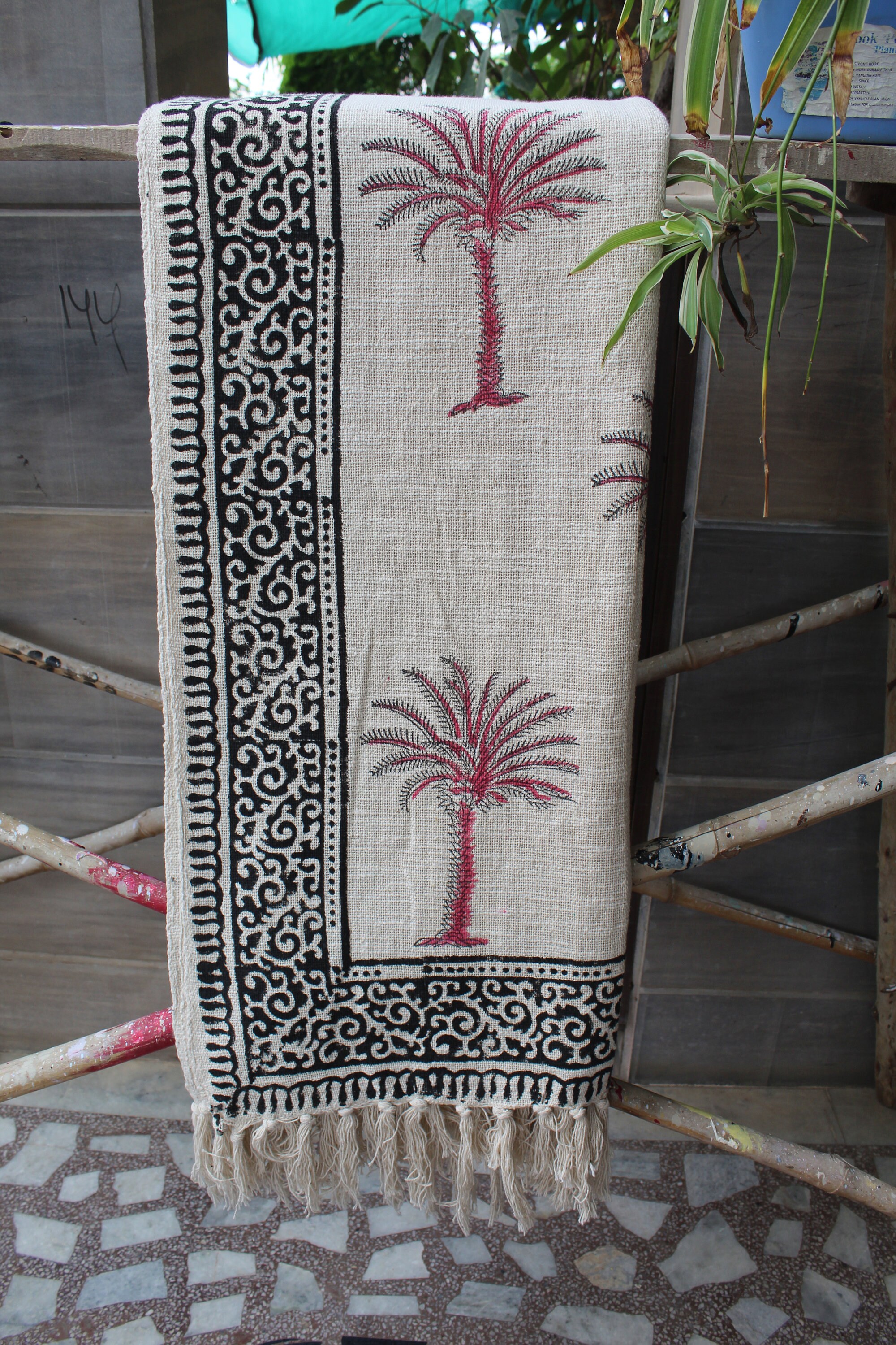 Palm Tree Print Throw Blankets for Sofas Hand Loom Hand Block Etsy