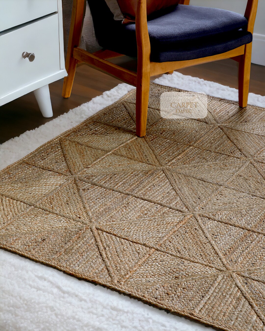 High Traffic Diamond Jute Rug, Contemporary Design, Jute Area Rug for ...