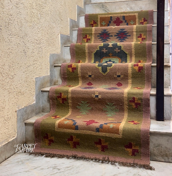Vintage Kilim Runner | Navajo Aztec Motifs | Handmade Moroccan Hallway Runner | Traditional Hallway, Entryway, Stairway, Bedroom Runner rug