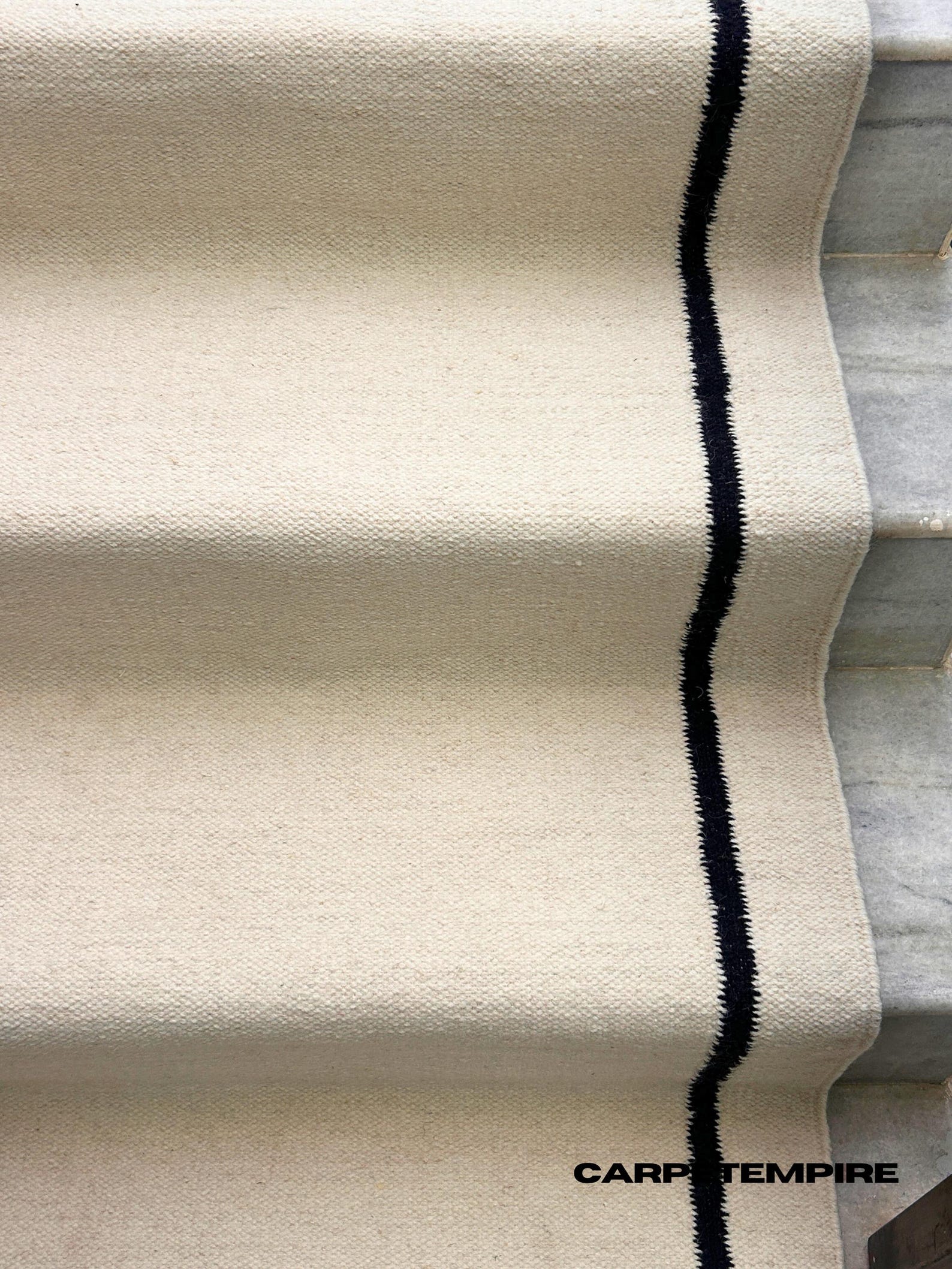 Runner Solid Design White Wool Runner: 100% Soft Natural Wool - Minimalist Solid Design ...