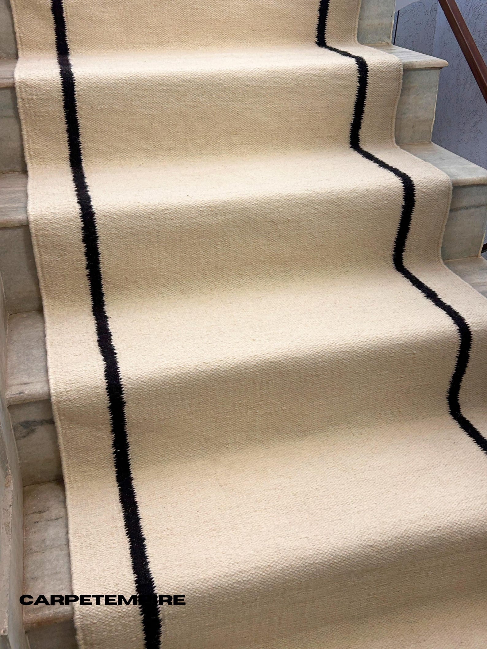 Runner Solid Design White Wool Runner: 100% Soft Natural Wool - Minimalist Solid Design ...