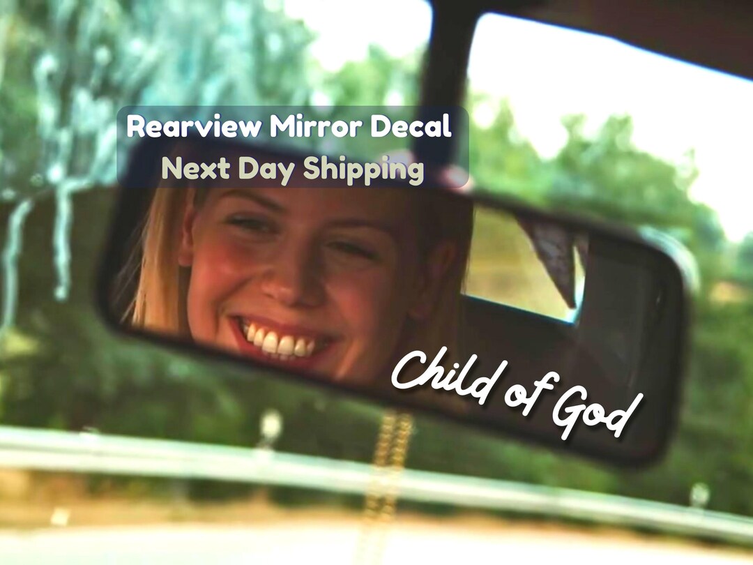 3 Pack Trust In God Rearview Mirror Decals - Colorful Car Mirror Stickers 10x3cm Religious Accessories