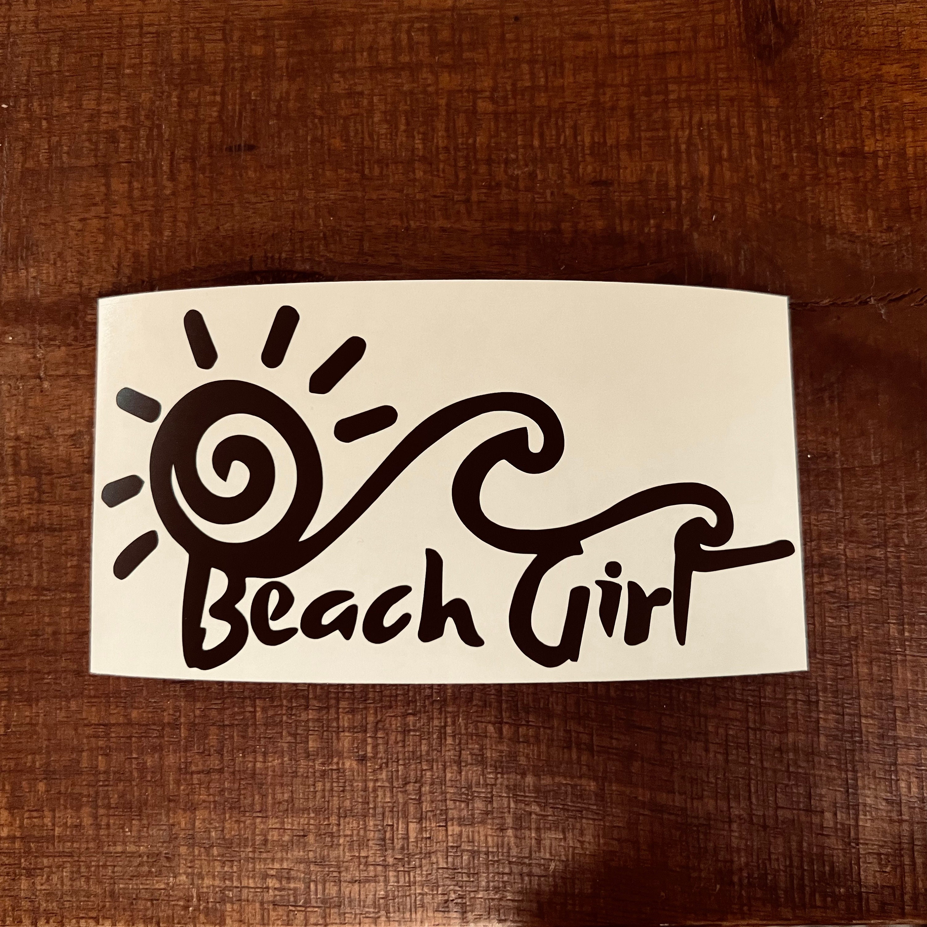 Beach Girl Sun Wave Vinyl Decal Sticker Adventure Decal - Etsy