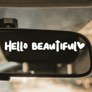 Cute Car Mirror Sticker for Side Window Decal for Rearview Mirror Cute Decal for Women Aesthetic Car Sticker for Girlfriend Uplifting Decal