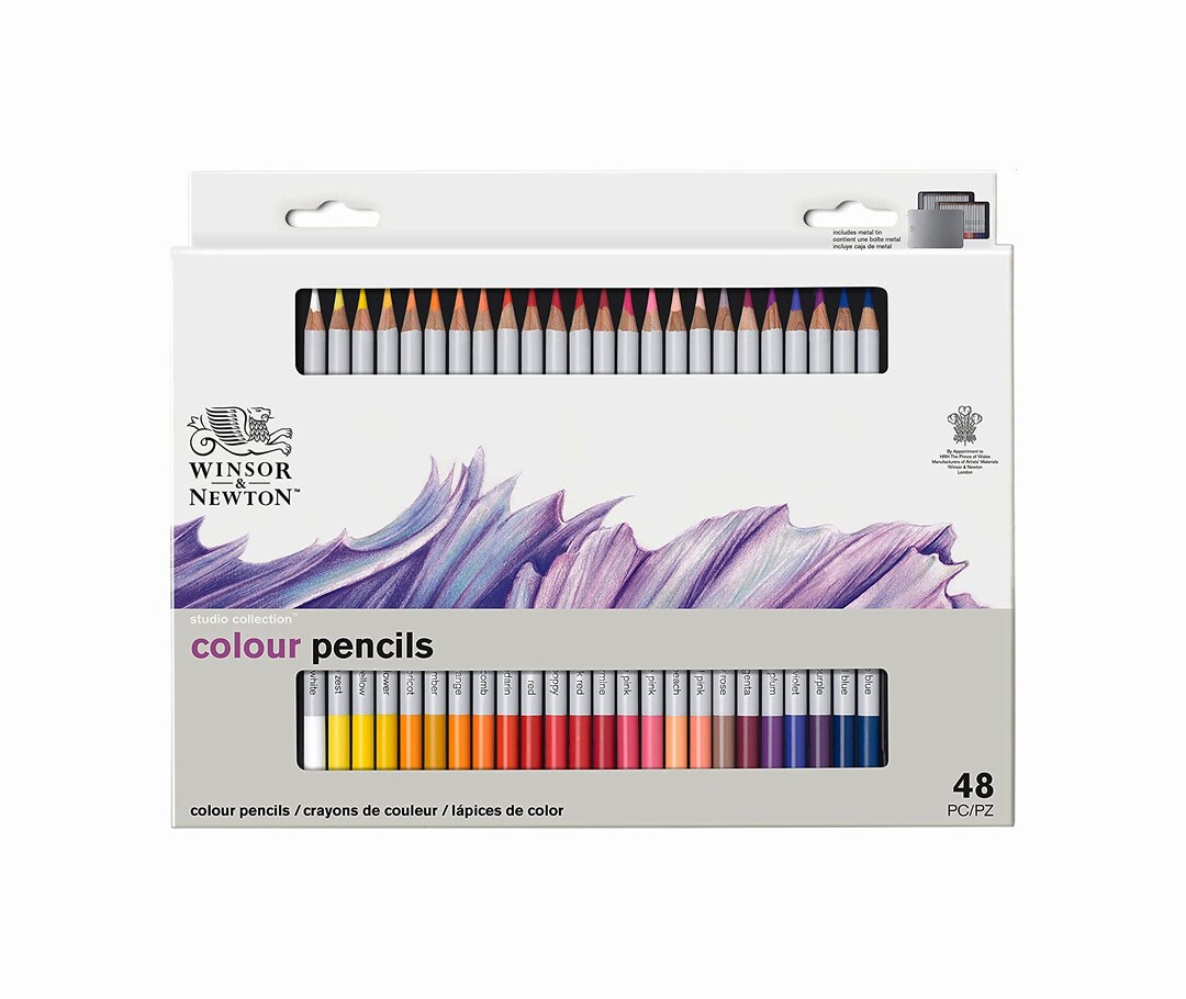 Winsor and Newton Coloured Pencils Set of 48 Pencils Etsy