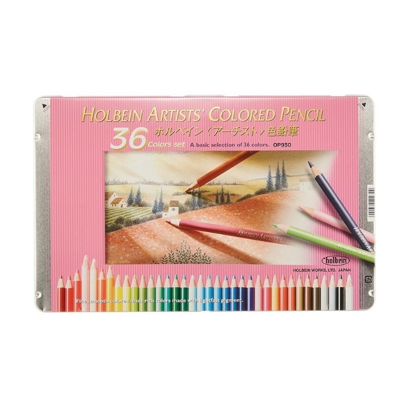 Holbein Artists' Colored Pencils - Assorted Tones, Set of 150, Wood Box