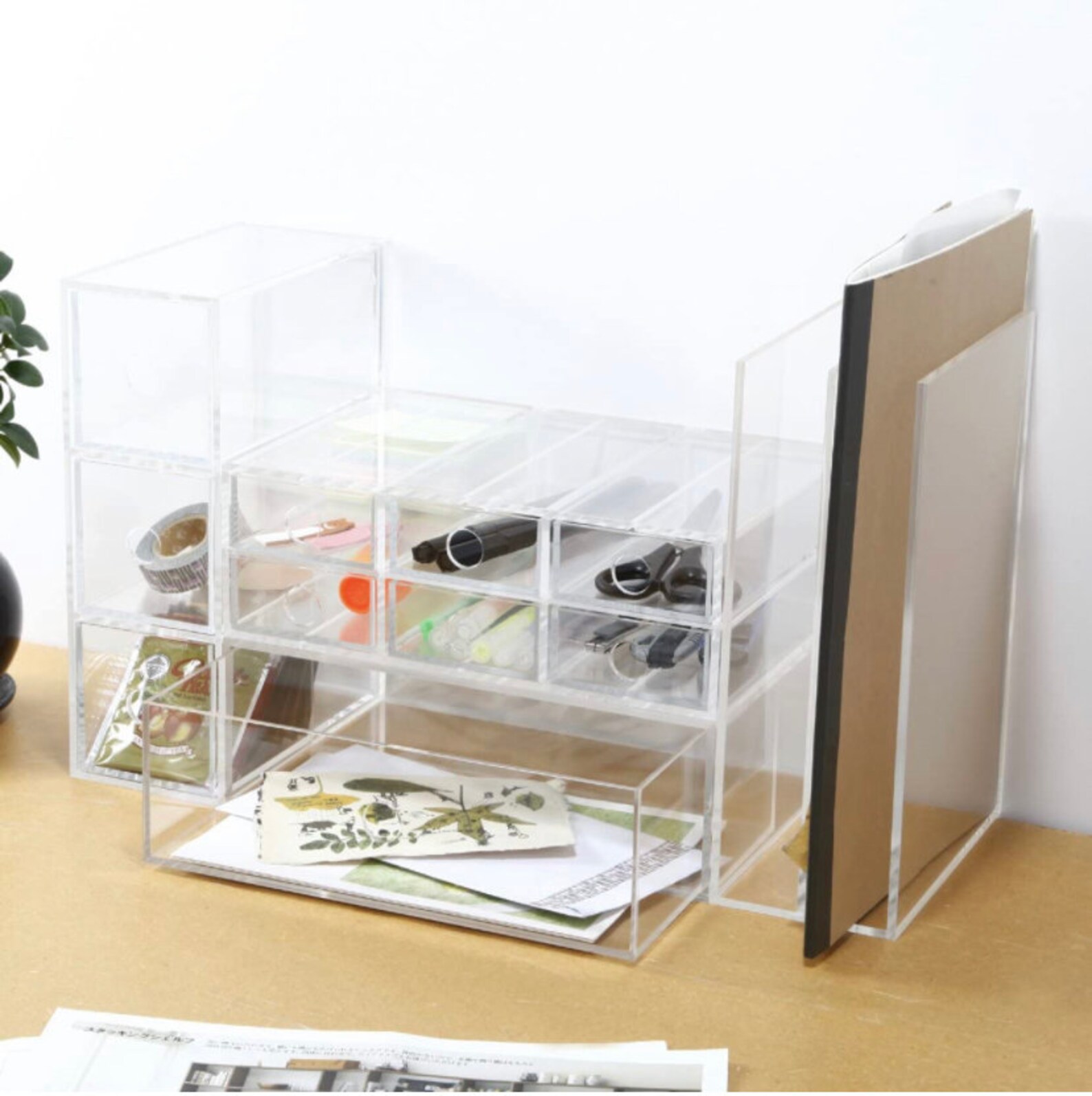 Muji Crystal Clear Acrylic Storage Stand Divider. Etsy