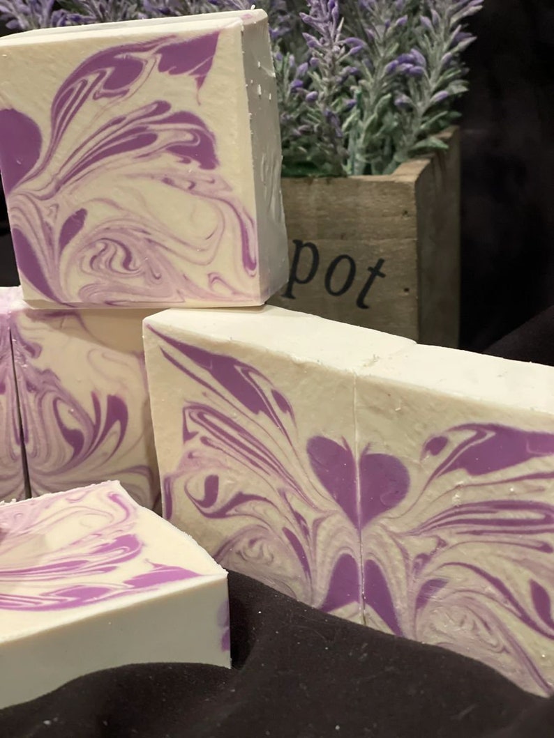 All Natural Lavender Goat#39;s Milk Soap with Color