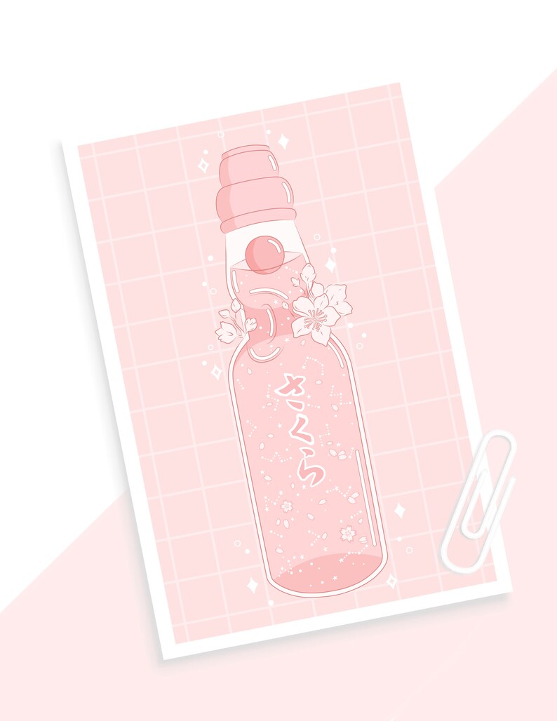 Sakura Ramune Art Print Cute/kawaii Ramune/soda Illustration - Etsy
