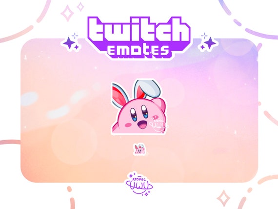 Kirby Easter Bunny Hi/waving Twitch Emote & Badge - Etsy