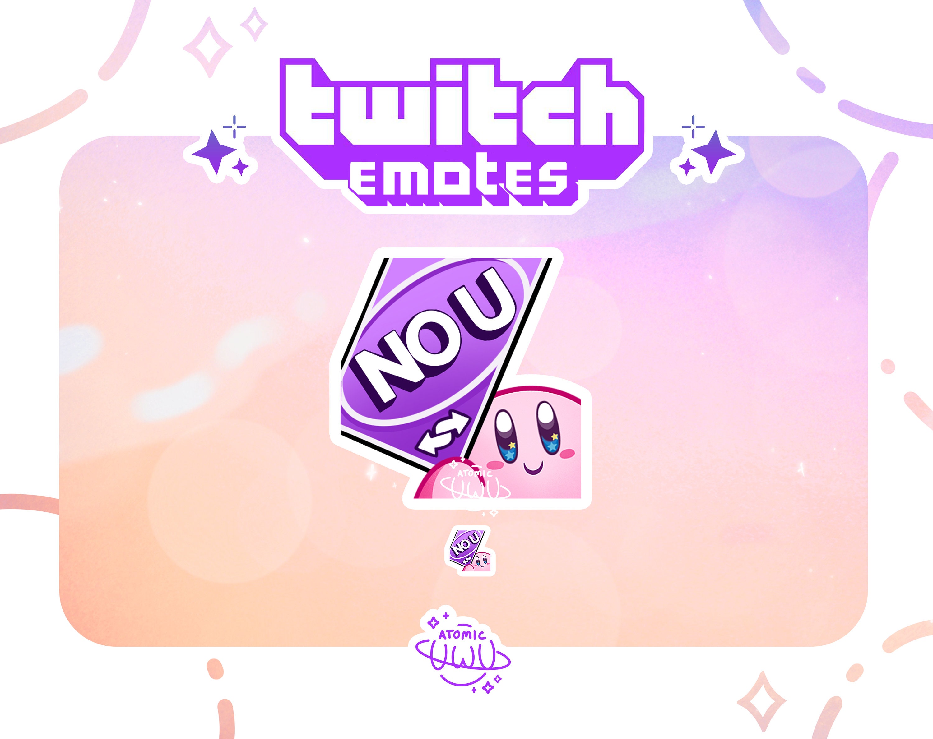 Pastel Pink Twitch Emote Uno Reverse Card / Stream Graphics