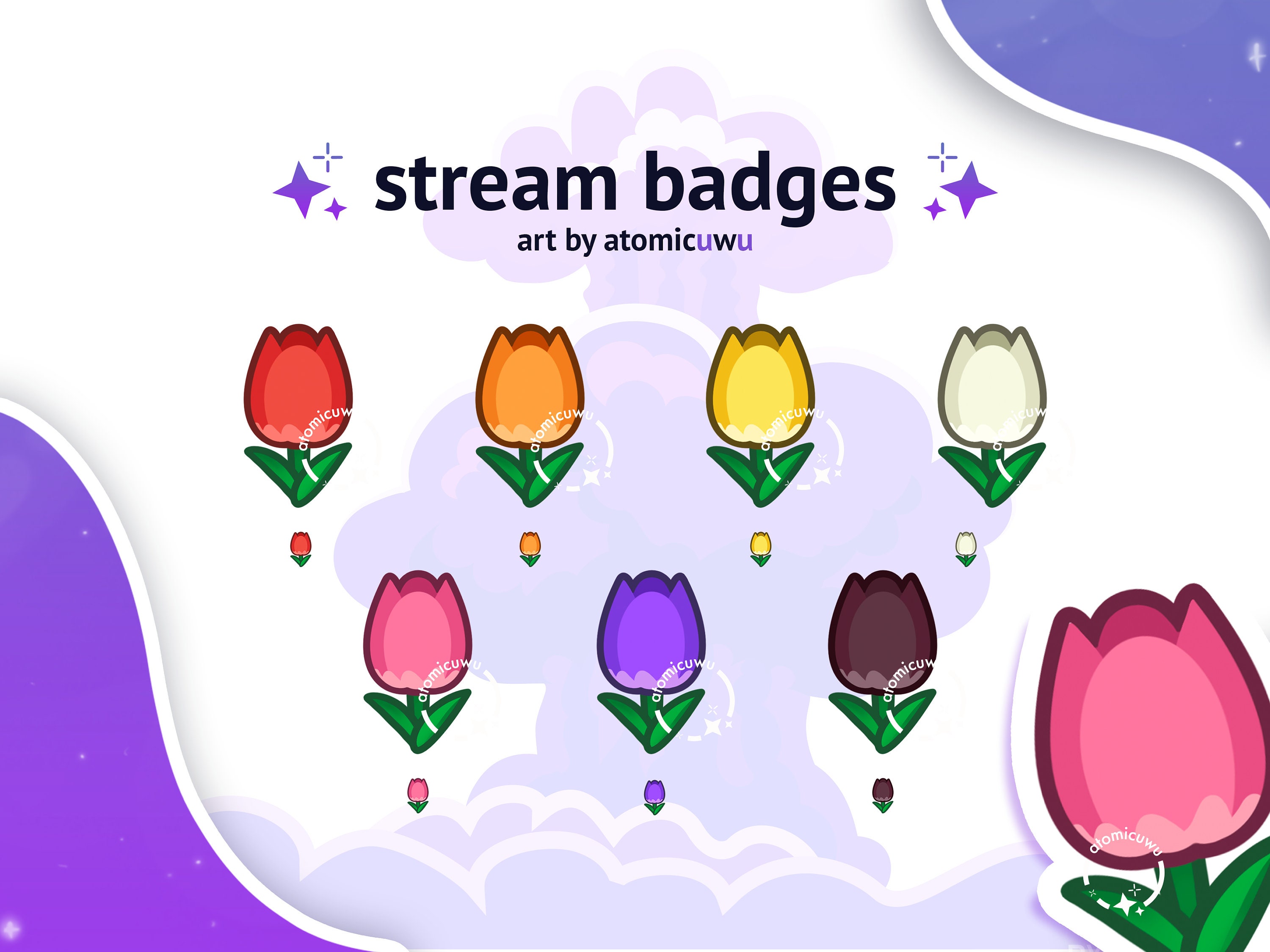 ACNH Tulips Twitch Badges & Discord Emotes Etsy
