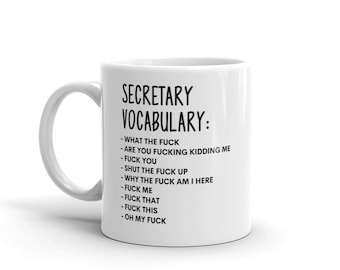 Vocabulary At Work Mug-Rude Secretary Mug-Funny Secretary Mugs-Secretary Mug-Colleague Mug,Secretary Gift,Surprise Gift,Workmate Mug