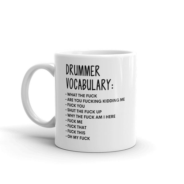 Woordenschat op het werk Mug-Rude Drummer Mug-Funny Drummer Mugs-Drummer Mug-Collega Mug, Drummer Gift, Surprise Gift, Workmate Mug