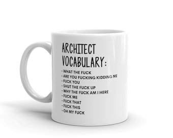 Vocabulary At Work Mug-Rude Architect Mug-Funny Architect Mugs-Architect Mug-Colleague Mug,Architect Gift,Surprise Gift,Workmate Mug