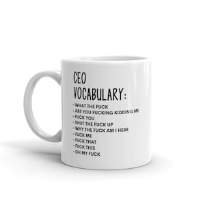 Vocabulaire au travail Mug-Rude CEO Mug-Funny CEO Mugs-Ceo Mug-Colleague Mug,Ceo Gift,Surprise Gift,Workmate Mug Mug