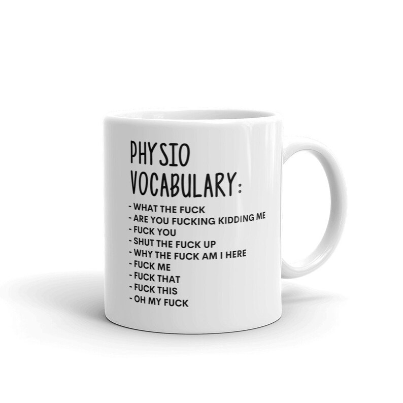 Vocabulary At Work Mug-Rude Physio Mug-Funny Physio Mugs-Physio Mug-Colleague Mug,Physio Gift,Surprise Gift,Workmate Mug image 2