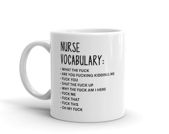 Vocabulary At Work Mug-Rude Nurse Mug-Funny Nurse Mugs-Nurse Mug-Colleague Mug,Nurse Gift,Surprise Gift,Workmate Mug