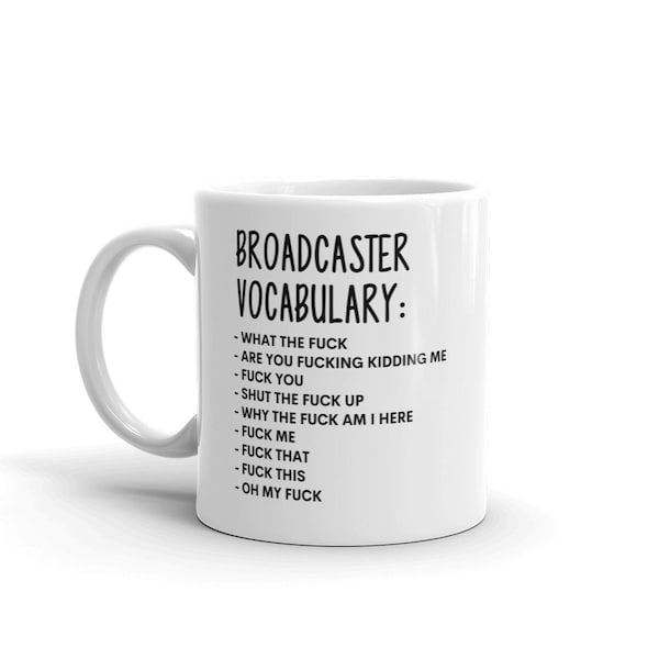 Vocabulary At Work Mug-Rude Broadcaster Mug-Funny Broadcaster Mugs-Broadcaster Mug-Colleague Mug,Broadcaster Gift,Surprise Gift,Mug