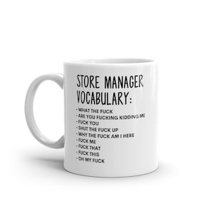 Vocabolario Al Lavoro Mug-Rude Store Manager Mug-Funny Store Manager Mugs-Store Manager Mug-Colleague Mug,Store Manager Gift,Surprise