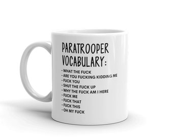 Vocabulary At Work Mug-Rude Paratrooper Mug-Funny Paratrooper Mugs-Paratrooper Mug-Colleague Mug,Paratrooper Gift,Surprise Gift,Mug