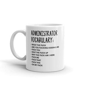 Vocabulary At Work Mug-Rude Administrator Mug-Funny Administrator Mugs-Administrator Mug-Colleague Mug,Administrator Gift,Surprise