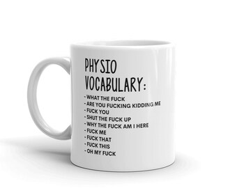 Wortschatz Bei der Arbeit Tasse-Rude Physio Tasse-Lustige Physio Tassen-Physio Tasse-Kollegen Tasse,Physio Geschenk,Überraschungsgeschenk,Workmate Tasse