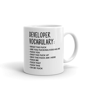 Vokabel bei der Arbeit Tasse-Rude Developer Mug-Funny Developer Mugs-Developer Mug-Kollegen-Geschenk,Überraschungsgeschenk,Workmate Tasse Bild 2