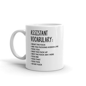 Vocabulary At Work Mug-Rude Assistant Mug-Funny Assistant Mugs-Assistant Mug-Colleague Mug,Assistant Gift,Surprise Gift,Workmate Mug