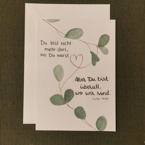 Mourning card "You are no longer here" - Mourning, condolence, condolence card