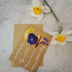 Biglietto di auguri per la festa della mamma con fiori secchi - Biglietto per la festa della mamma per la mamma