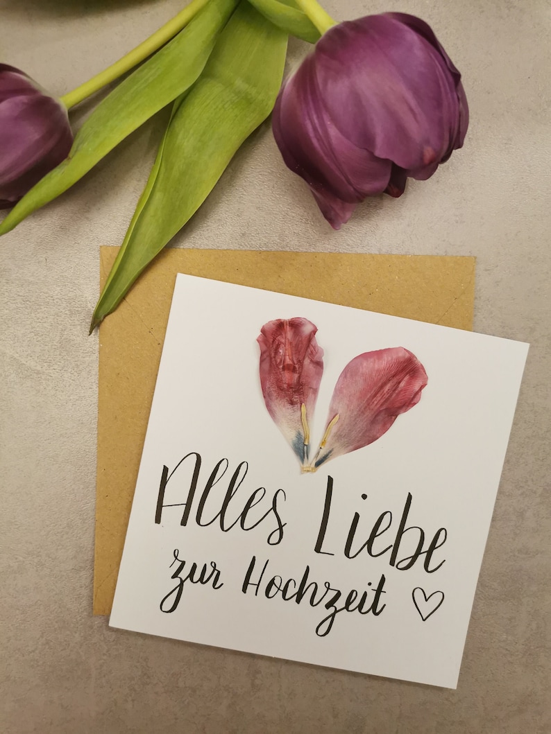 congratulations congratulations Card with dried flowers All love for wedding \u2013 wedding