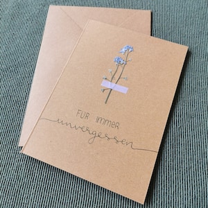 Mourning card “Forever Unforgotten” – Mourning, condolence, sympathy card