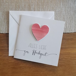 Carte avec cœur aquarelle « ALL THE LOVE » – mariage, félicitations, salutations