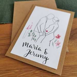 Carte avec aquarelle « Enceinte » – mariage, félicitations, félicitations