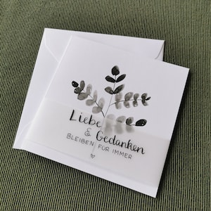 Carte de deuil "Amour et Pensées" - Deuil, condoléances, carte de condoléances