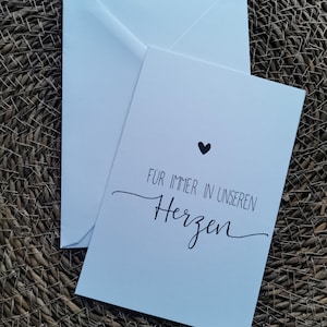 Rouwkaart “Voor altijd in ons hart” – Rouw-, condoleance-, medelevenkaart