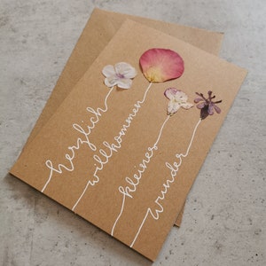 Geboortekaart "Welkom klein wonder" - geboorte, geboortekaart, baby, cadeau