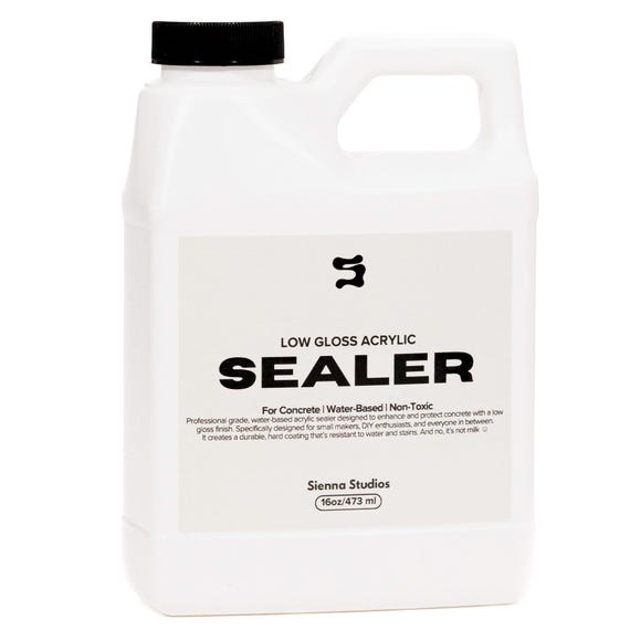 Acrylic Sealer for Concrete & Cement Crafts | Non-Toxic | Low Gloss Clear Top Coat | Compatible with Jesmonite