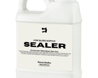 Acrylic Sealer for Concrete & Cement Crafts | Food Safe and Non-Toxic | Low Gloss Clear Top Coat | Compatible with Jesmonite