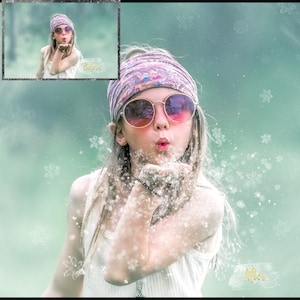 Photoshop Snow Day Overlays, Snow Overlays, Photoshop Overlays, Snowflake Brushes, Storyville Overlays, Gift for Photographers.