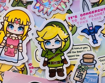 Pack de pegatinas kawaii link Tloz, papelería linda