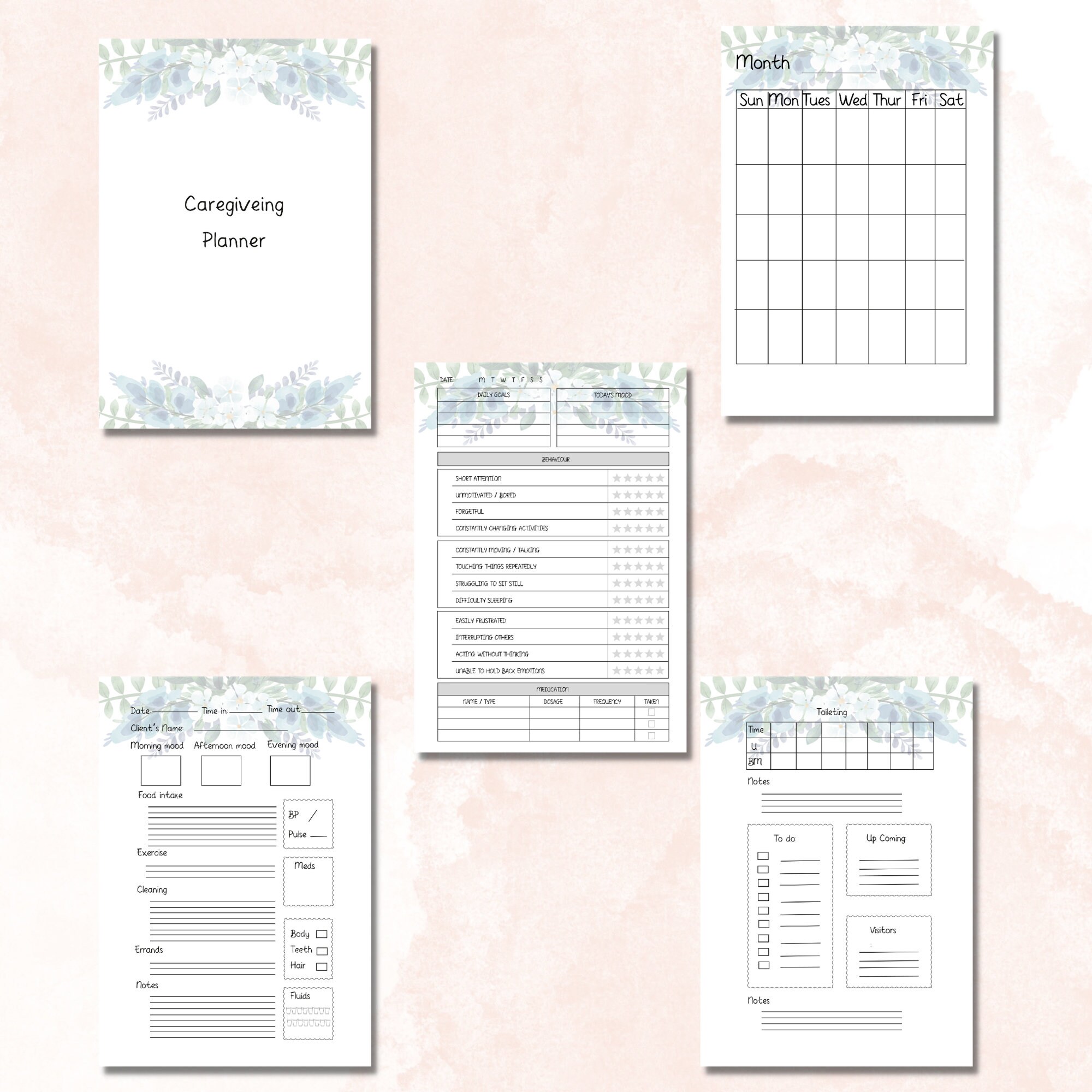 Caregiver Planner Home Aide Tracker Sheet Care for Elderly - Etsy