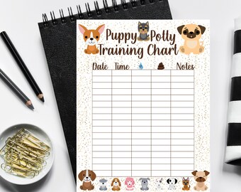 Welpen Töpfchen Training Chart Printable Sofortiger Download neue Welpe Zertifikat PDF