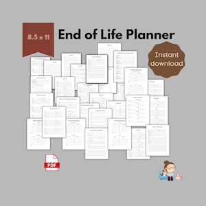 End of Life Planner 29 Pages  Emergency Planning PDF Digital Download Printable Just in Case Planner