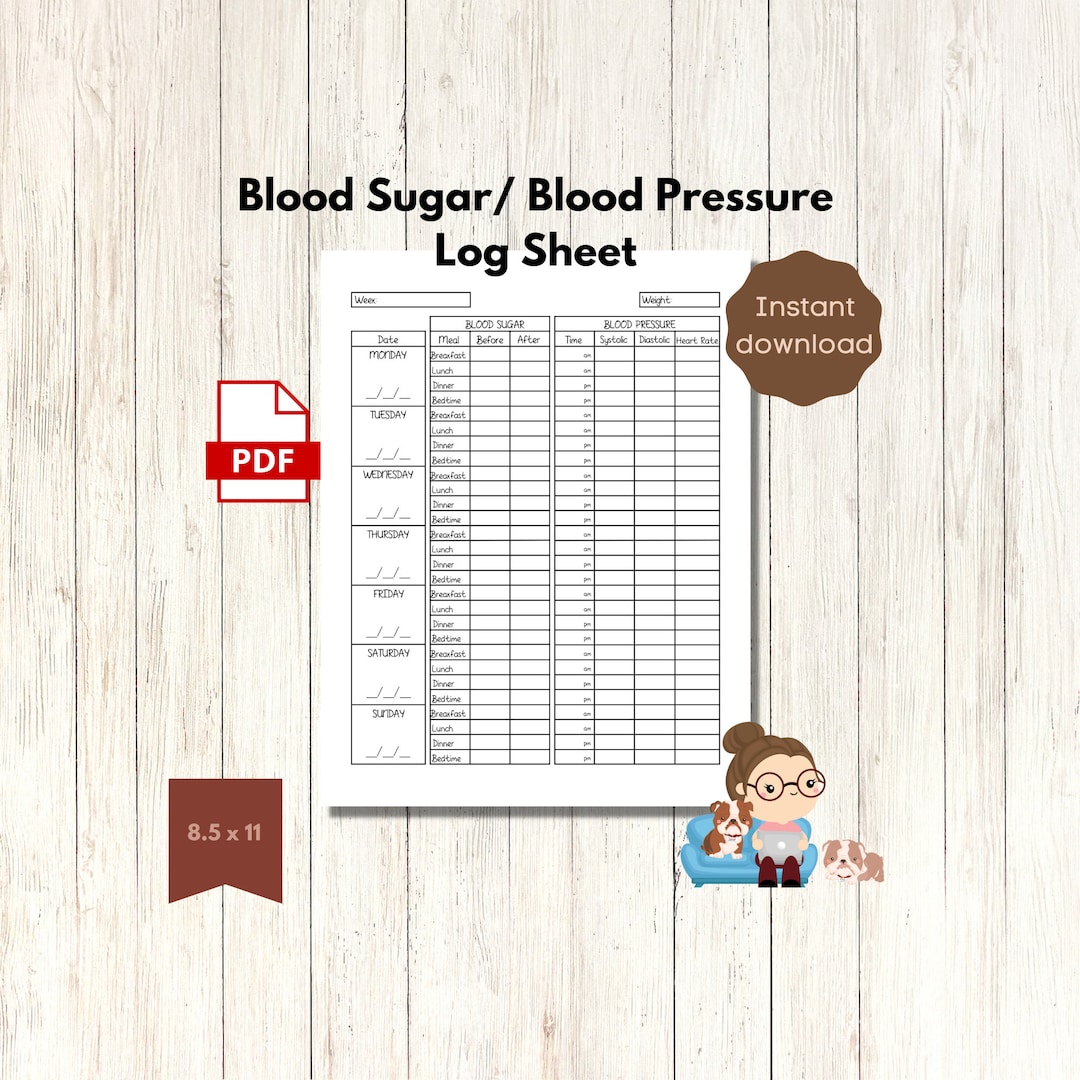 FREE BLOOD PRESSURE AND BLOOD SUGAR LOG SHEET PDF visual data 3