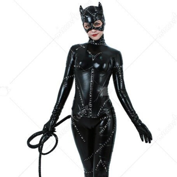 Mono de Catwoman / Traje de Catwoman / Traje de Halloween para mujer / Mono gótico de Halloween